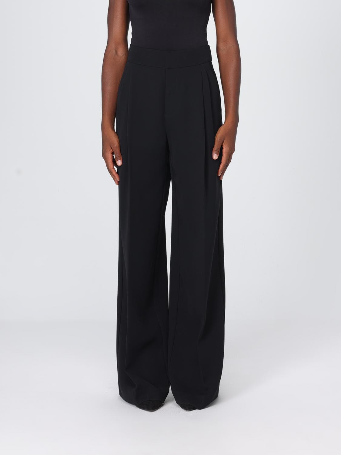 Twinset High-Waisted Wide-Leg Sartorial Crêpe Trousers