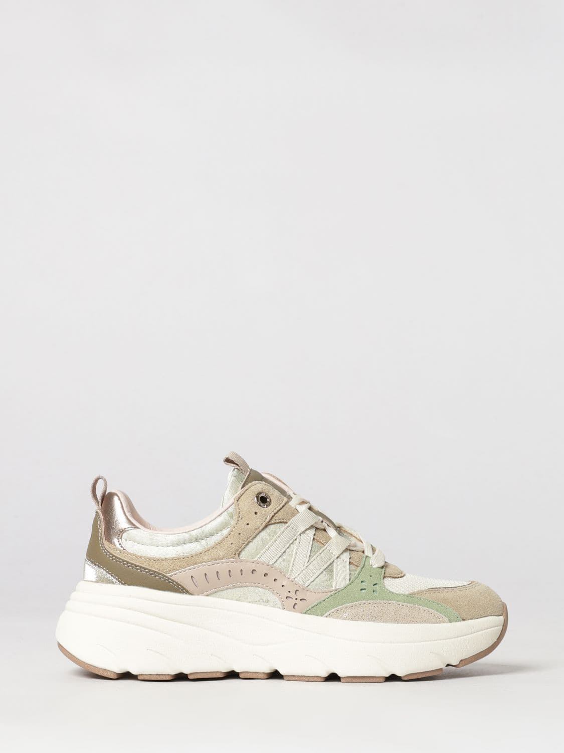 Twinset Animal Print Leather and Mesh Sneakers with Double Pull-Tab
