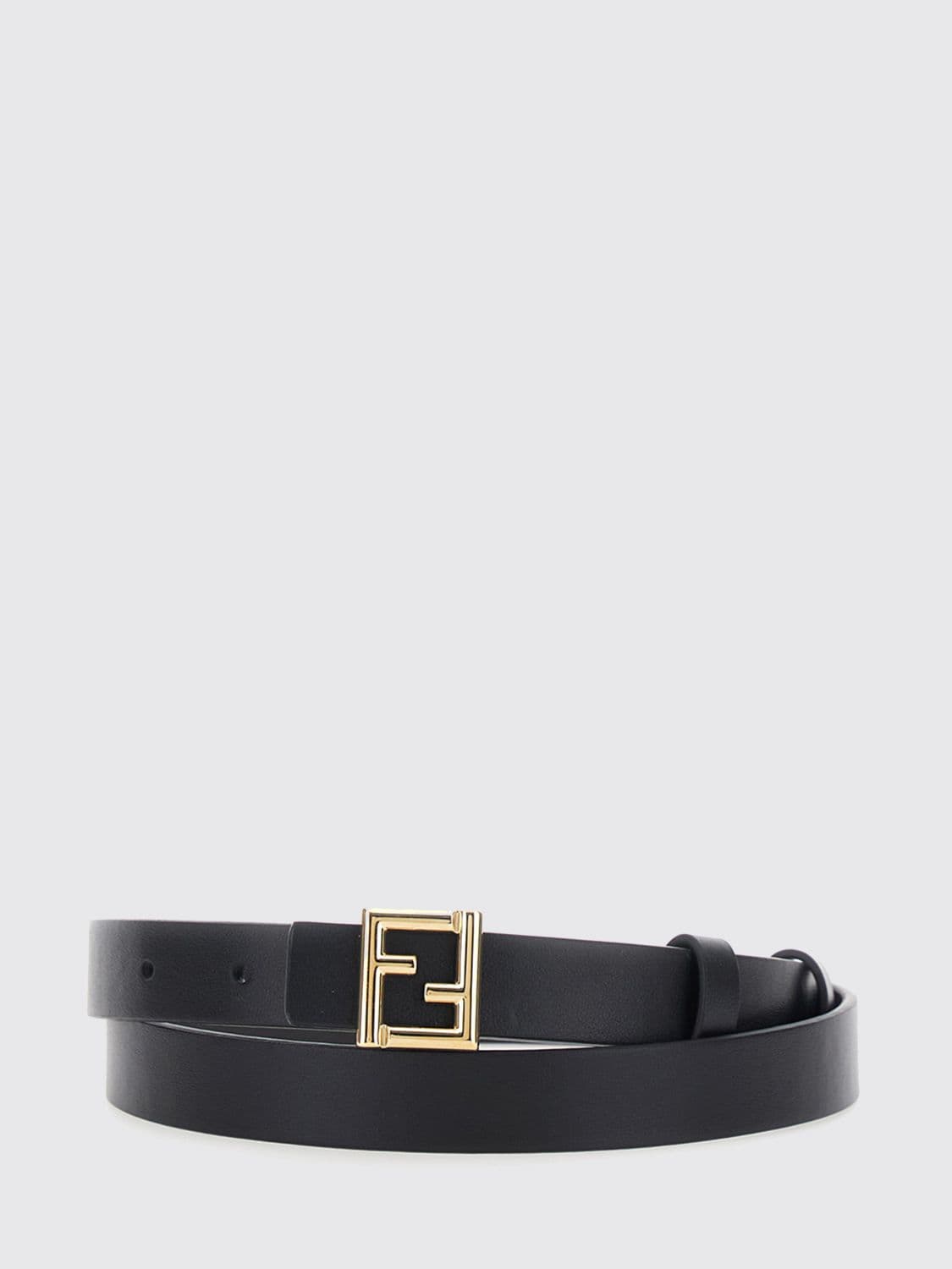 Fendi FF Reversible Calfskin Leather Belt with Monogram Buckle