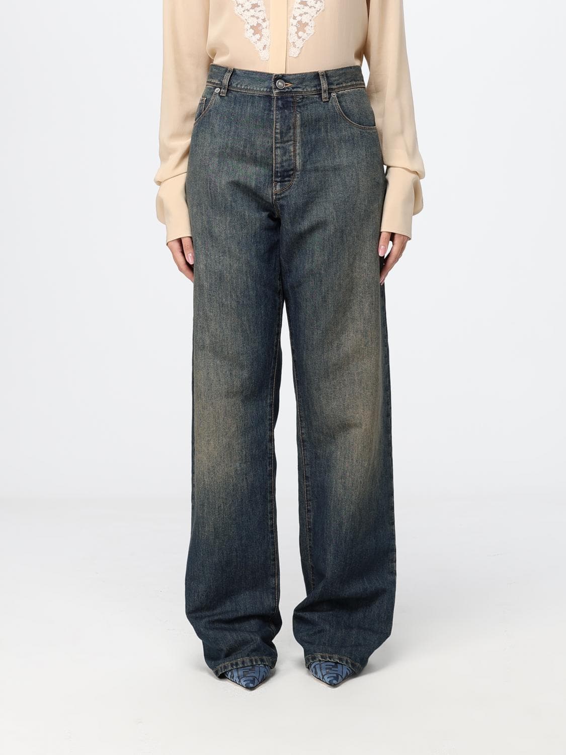 Fendi Jeans Woman color Blue