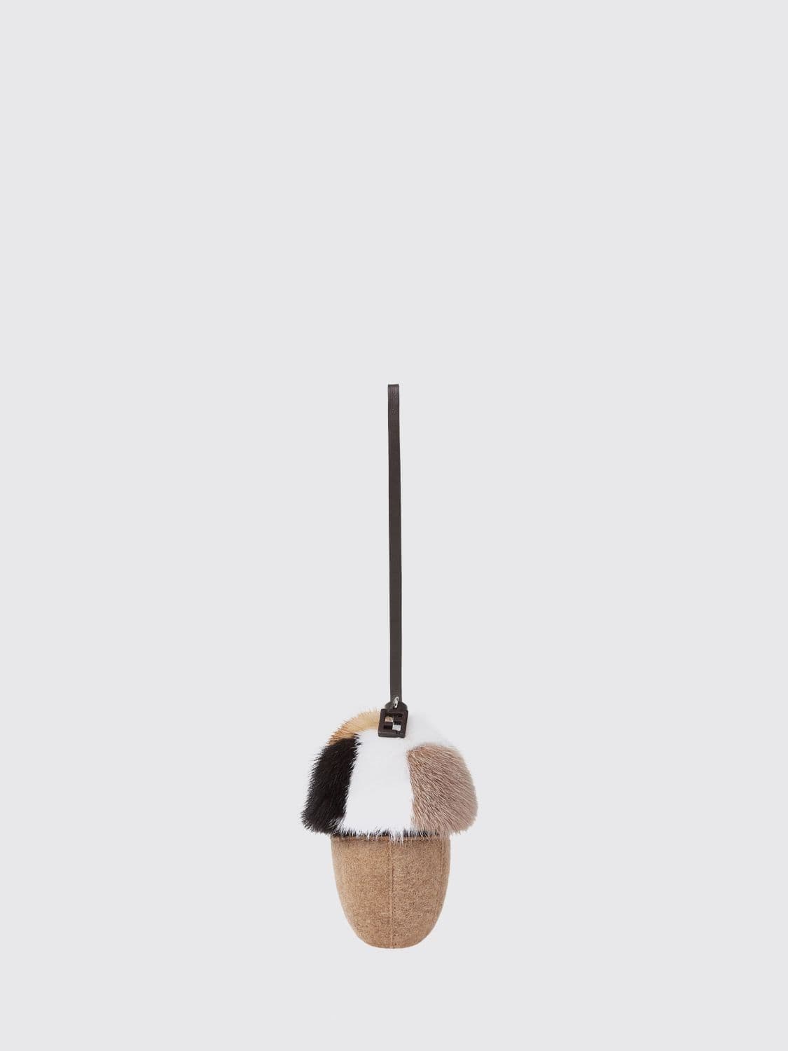 Fendi Mink Fur and Wool Keychain with Abstract Design · OS