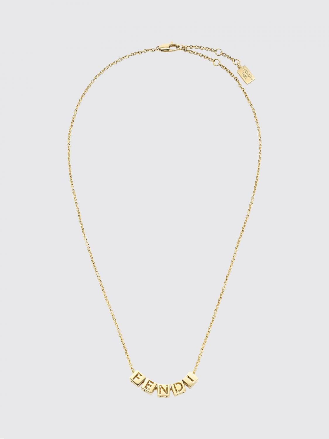 Fendi Gold-Tone Brass Necklace with Logo Detail · OS