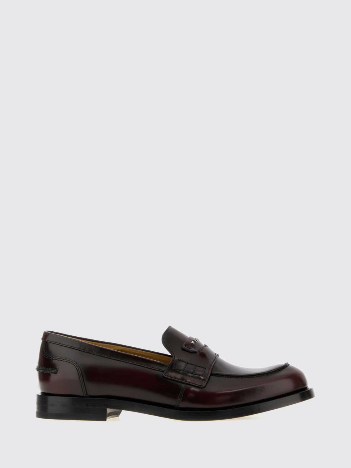 Fendi Ateneo Brushed Calfskin Leather Penny Loafers with Round Toe