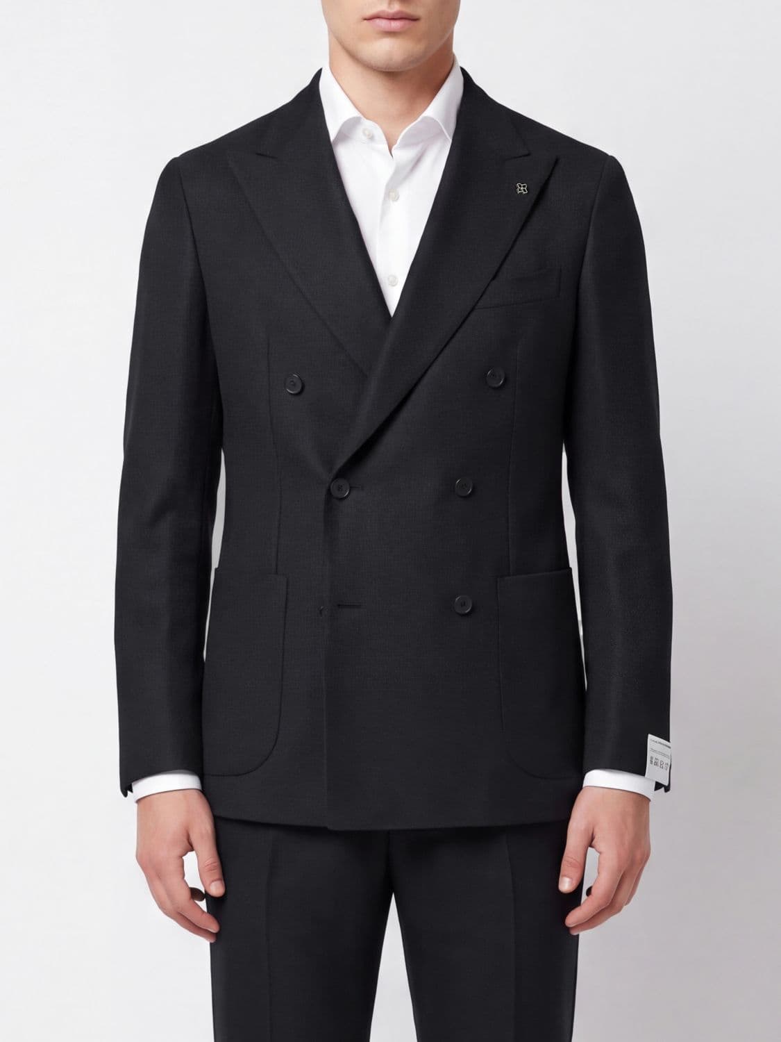 Tagliatore Double-Breasted Wool Blazer with Peak Lapels