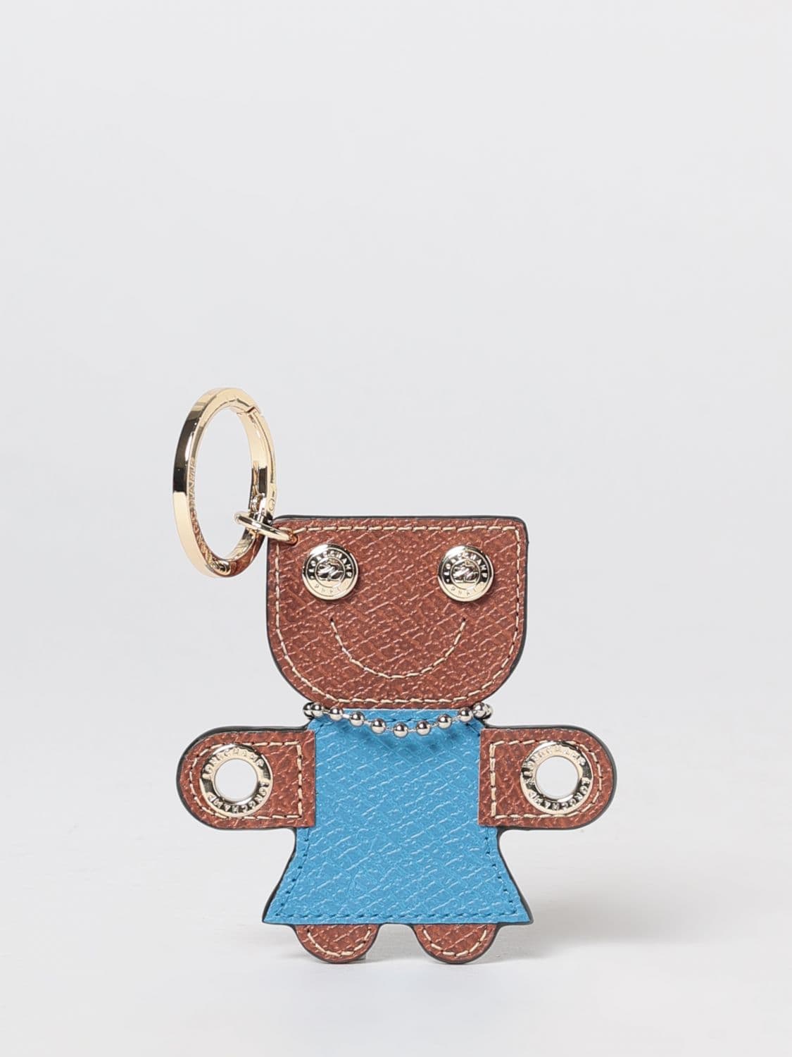 Longchamp Épure Grained Leather Keyring with Engraved Logo · OS