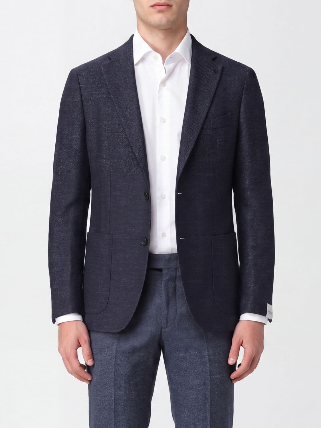 Tagliatore Single-Breasted Wool-Blend Blazer with Peak Lapels