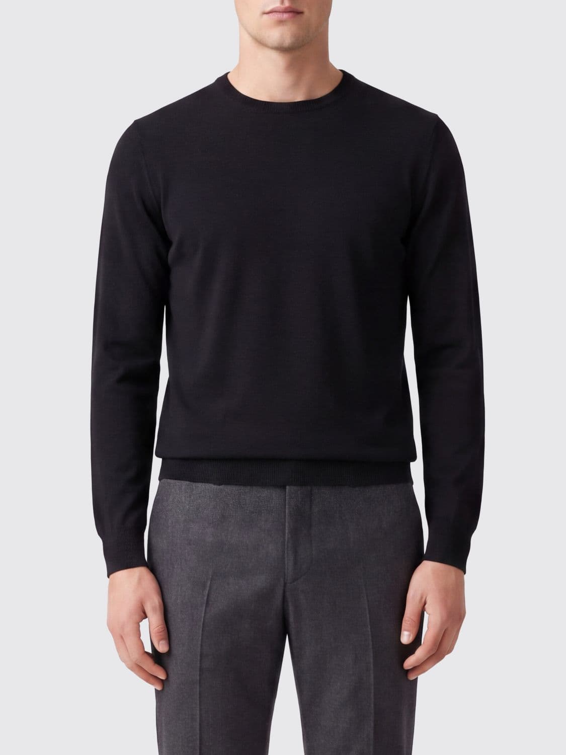 Tagliatore 100% Wool Crew-Neck Jumper with Ribbed Trims