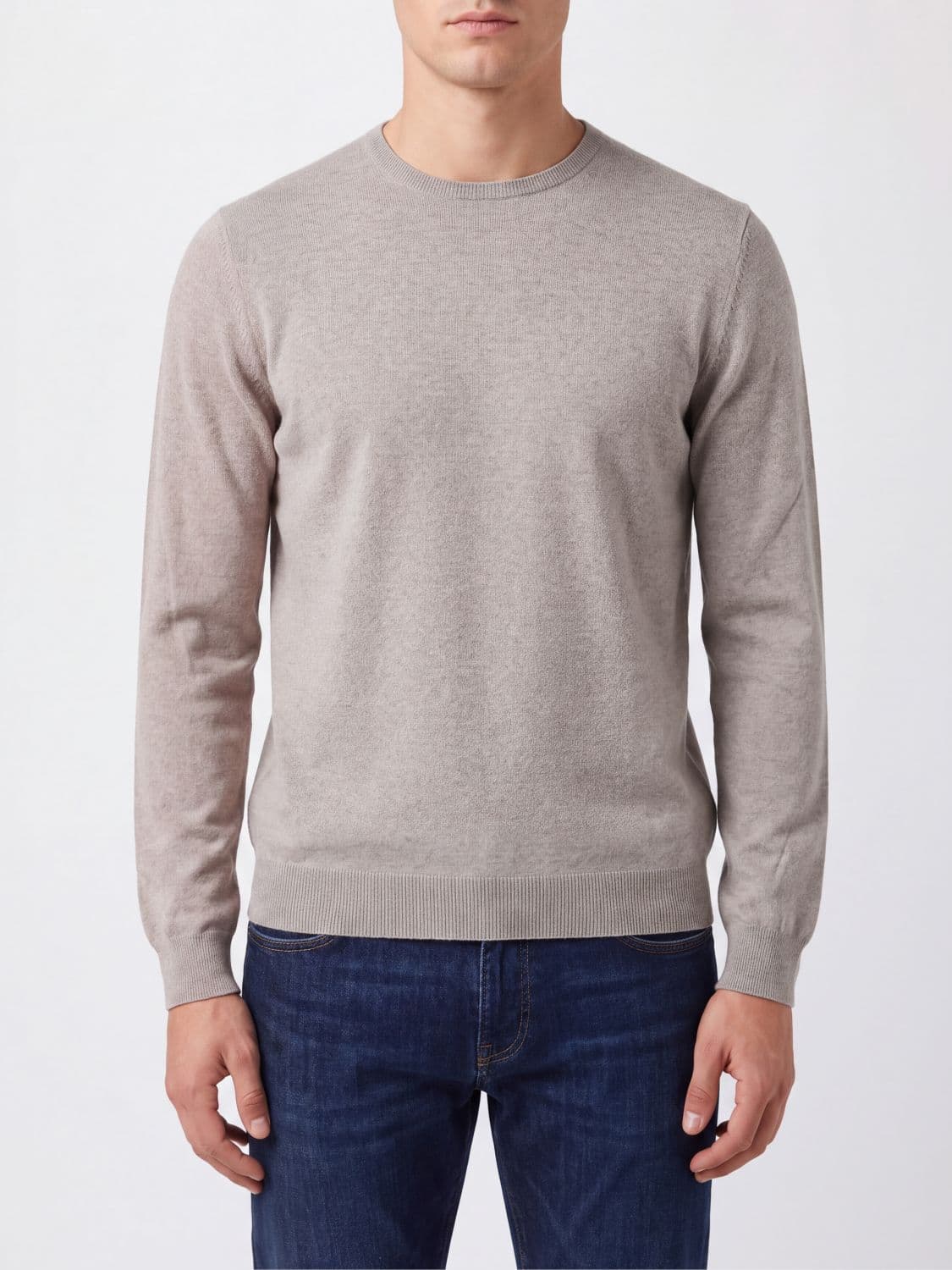 Tagliatore 100% Wool Crew-Neck Jumper with Ribbed Trims