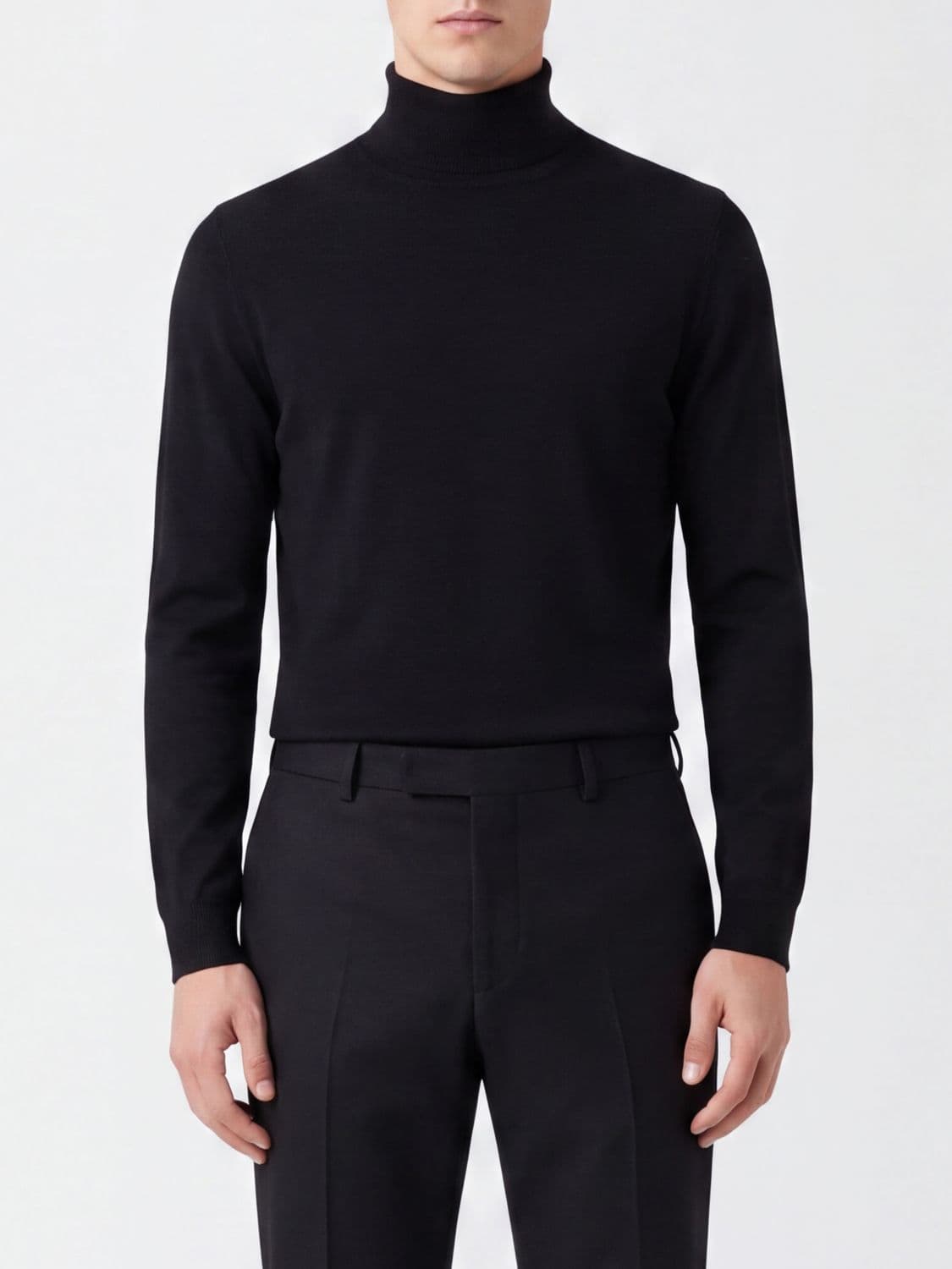 Tagliatore 100% Wool Turtleneck Jumper with Ribbed Trims