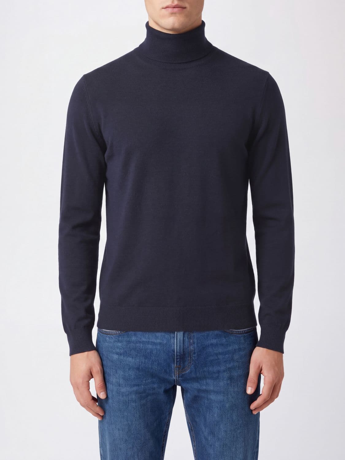 Tagliatore 100% Wool Turtleneck Jumper with Ribbed Trims