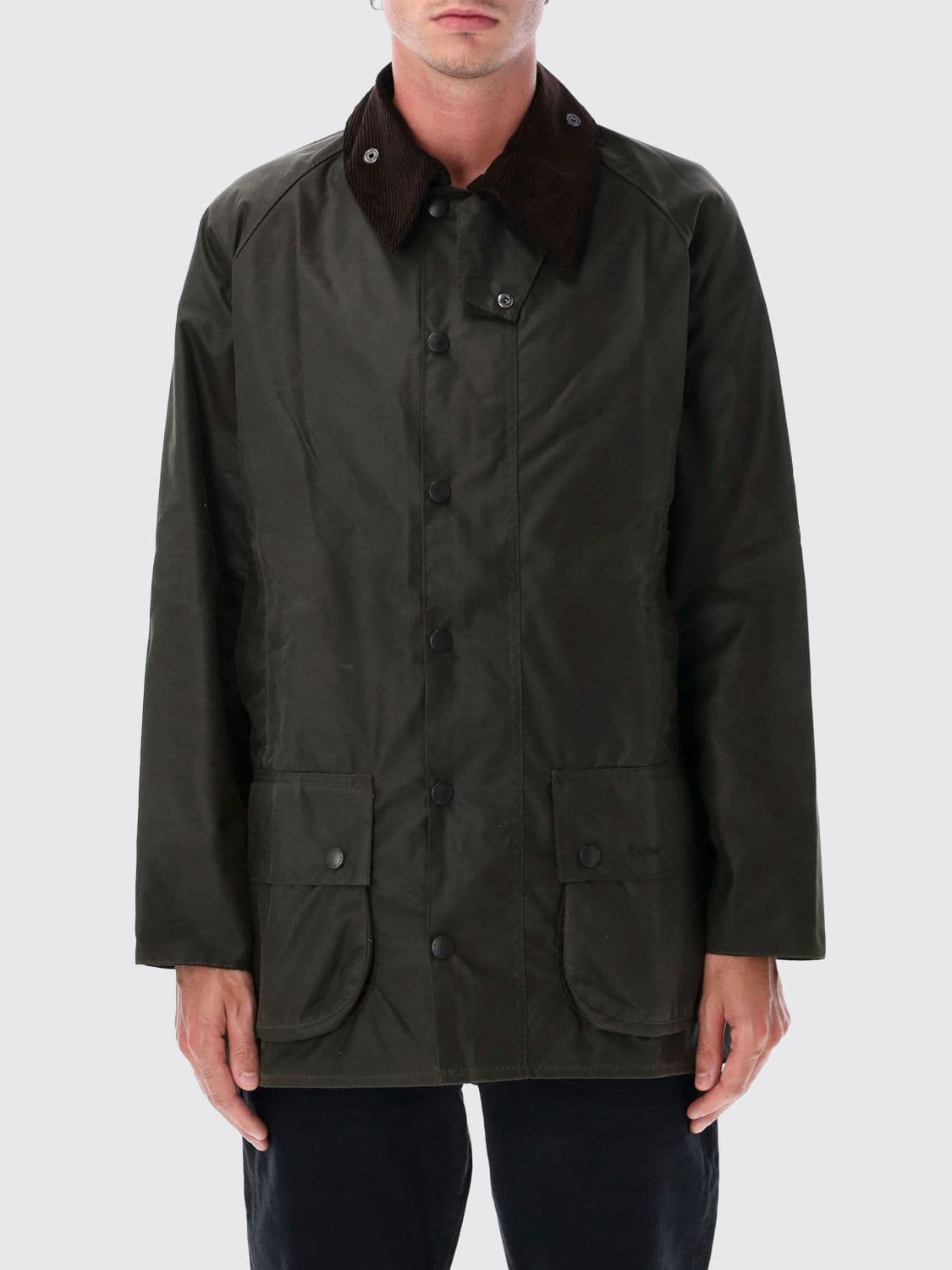 Barbour Beaufort Waxed Cotton Jacket with Velvet Collar
