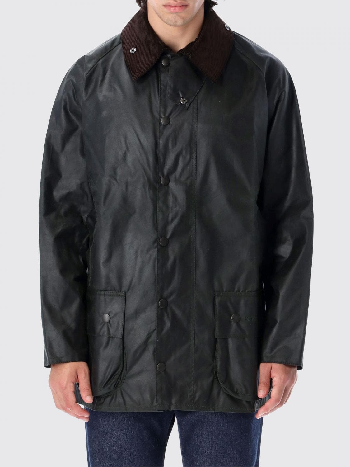 Barbour Beaufort Waxed Cotton Jacket with Velvet Collar