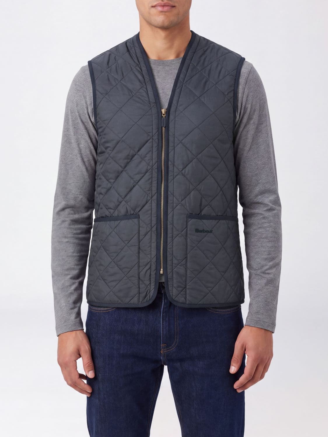 Barbour Quilted Gilet in Waterproof Nylon with Fleece Lining and Zip Closure