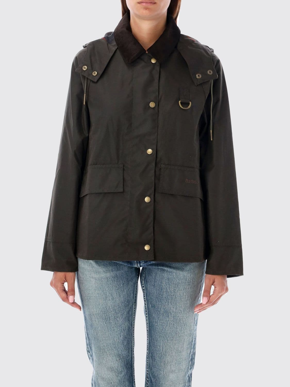 Barbour Avon Waxed Cotton Jacket with Detachable Hood