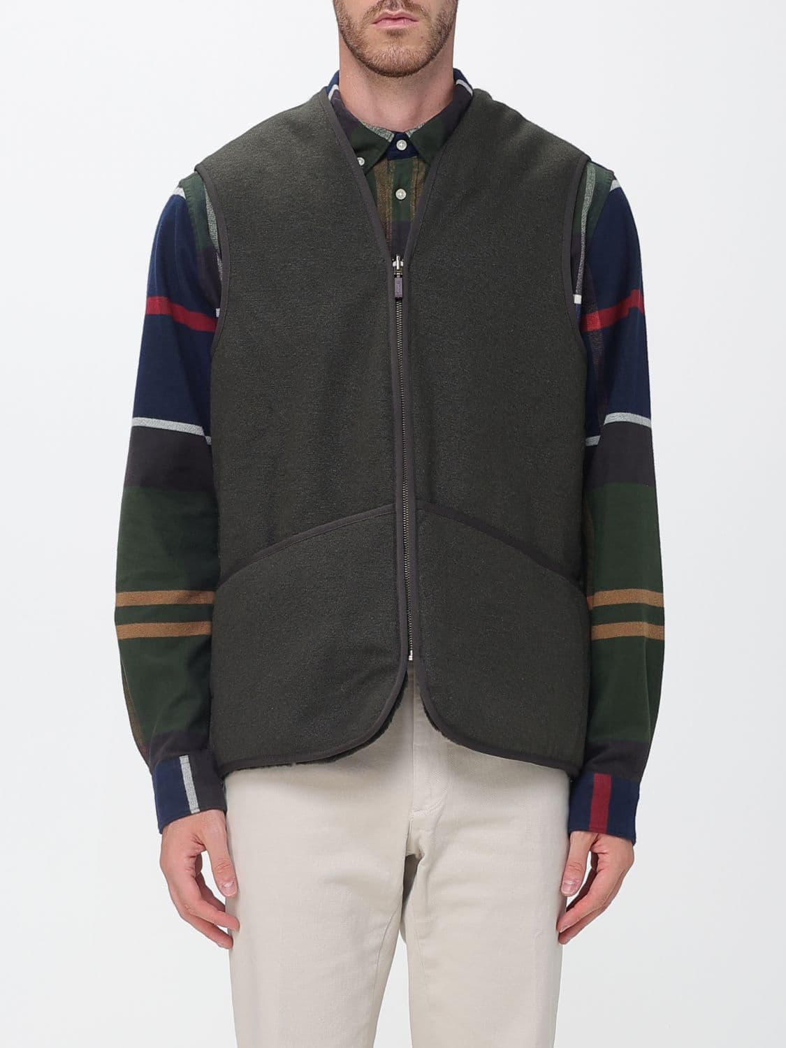 Barbour Warm V-Neck Fleece Utility Waistcoat with Zip Pockets
