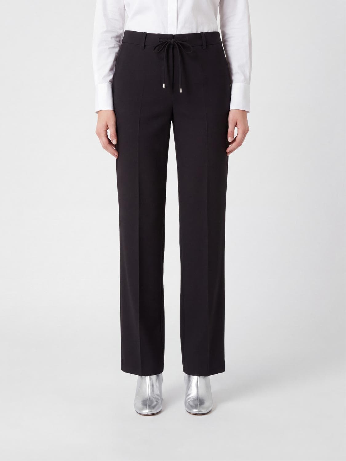Ermanno Firenze Straight-Leg Jersey Trousers with Drawstring Waist