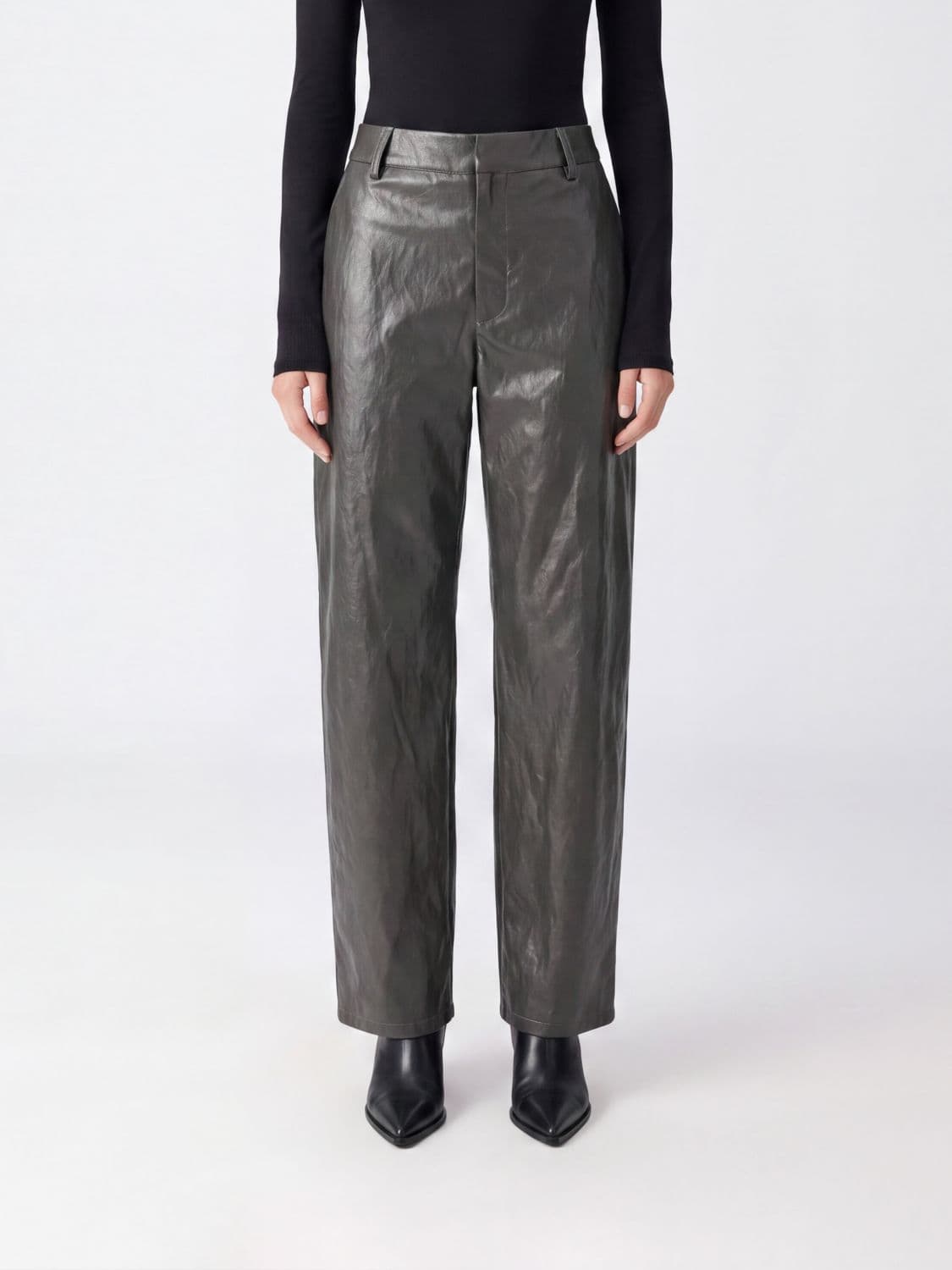 Federica Tosi Mid-Rise Tapered Faux Leather Trousers