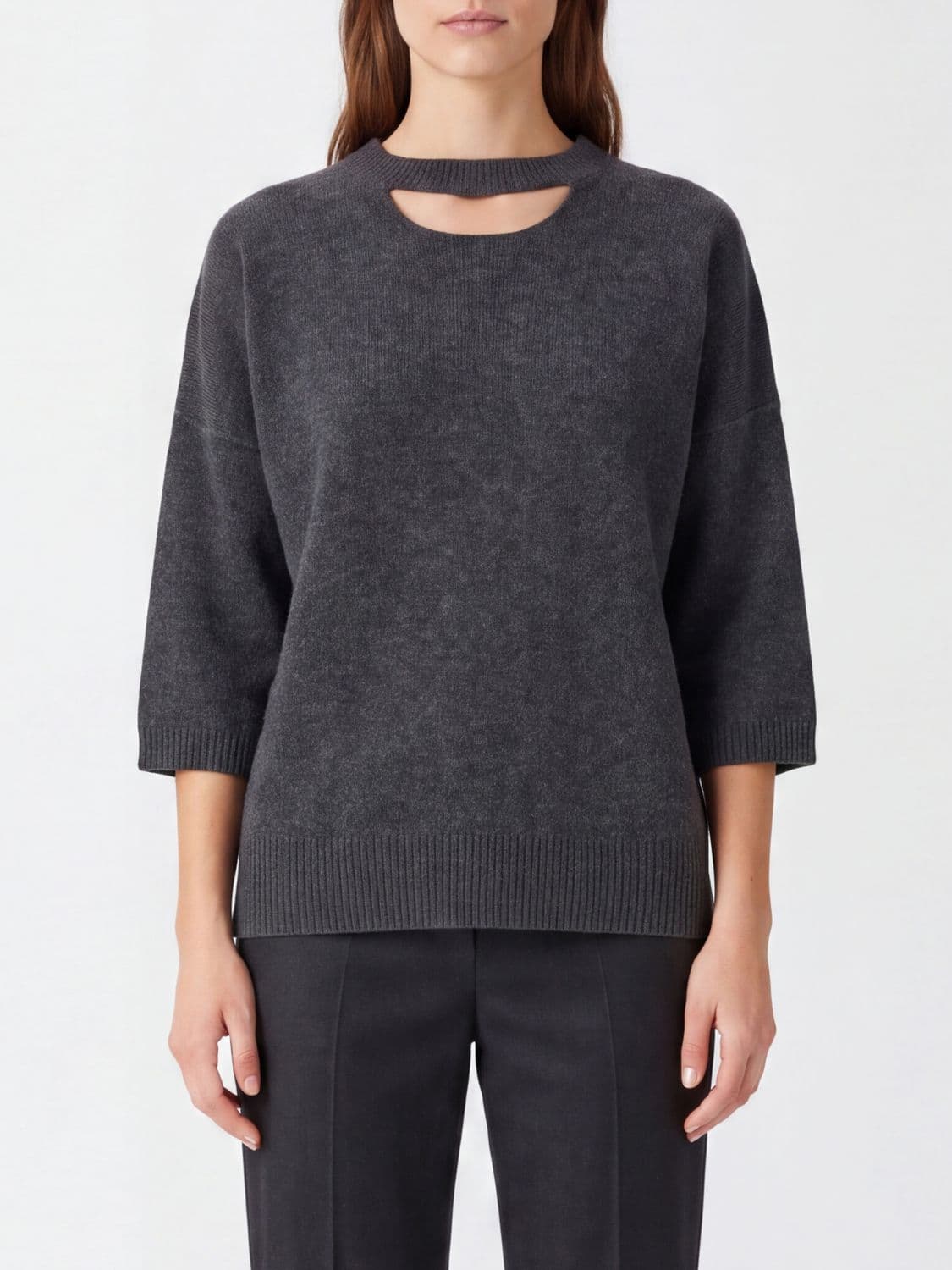 Federica Tosi Cut-Out Wool and Cashmere Blend Crewneck Jumper
