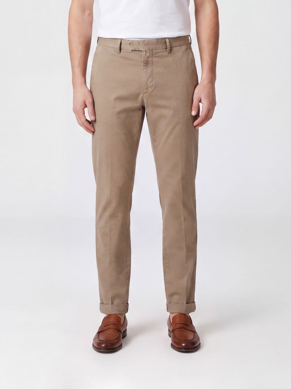 Briglia 1949 Slim Fit Pleated Cotton Tailored Trousers
