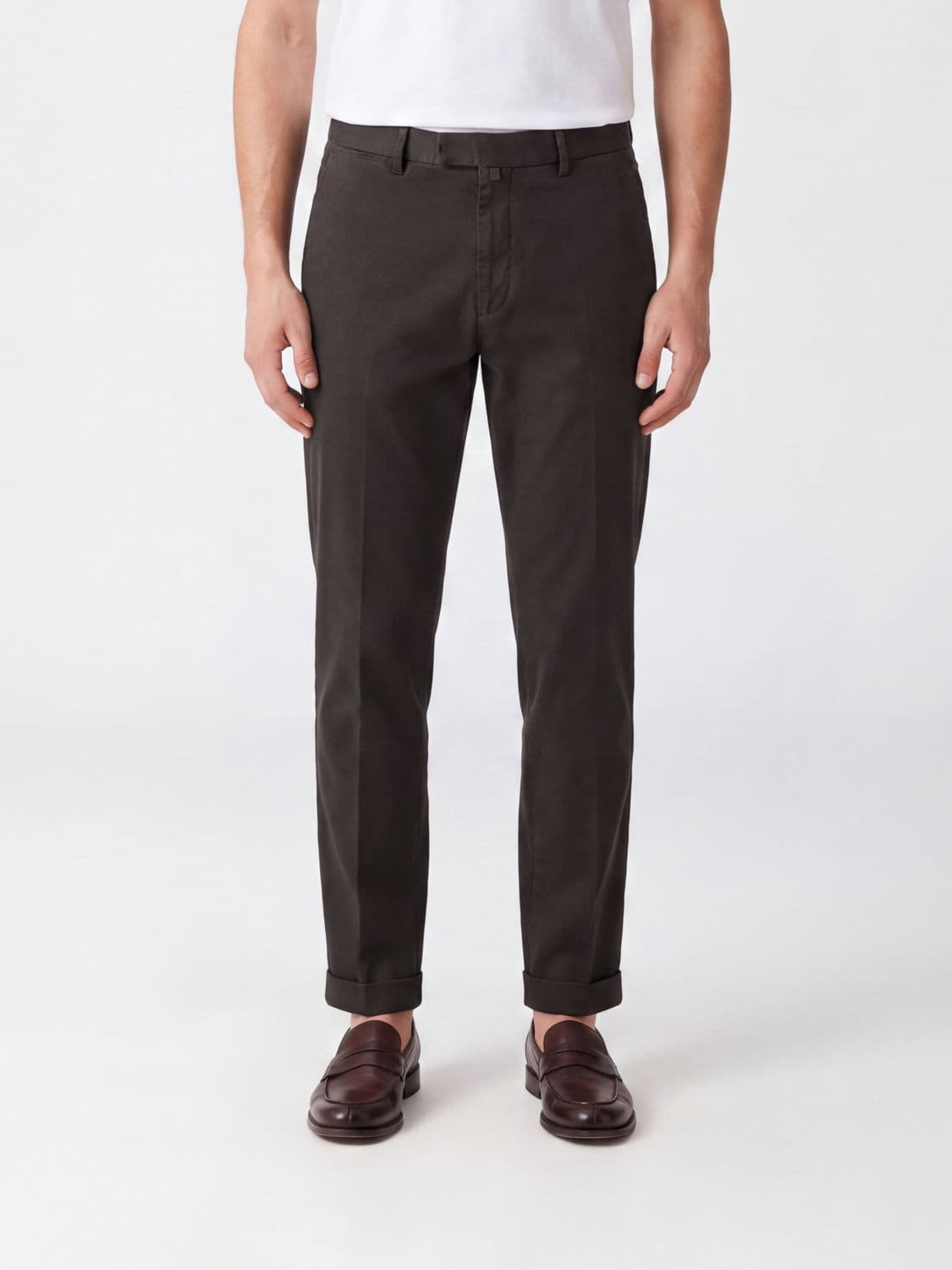Briglia 1949 Slim Fit Pleated Cotton Tailored Trousers