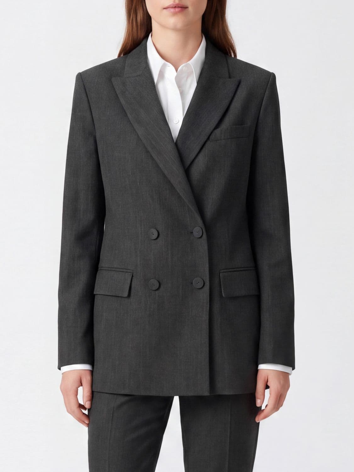Federica Tosi Double-Breasted Wool Blend Ceremony Blazer with Peak Lapels