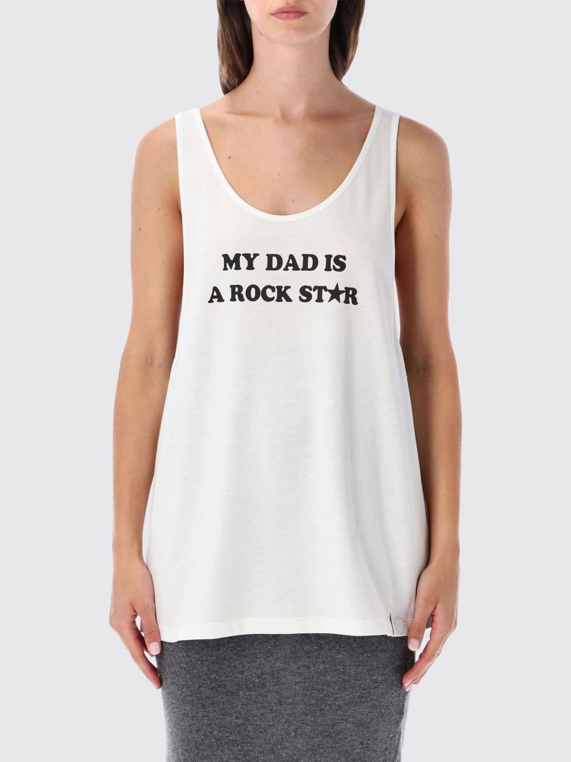 Stella Mccartney Oversized Cotton Tank Top with Contrast Logo Print