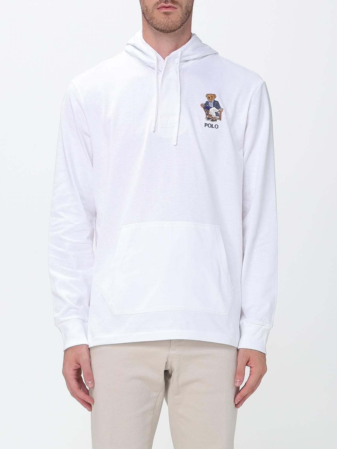 Polo Ralph Lauren Cotton Hoody with Teddy Bear print and a kangaroo pocket