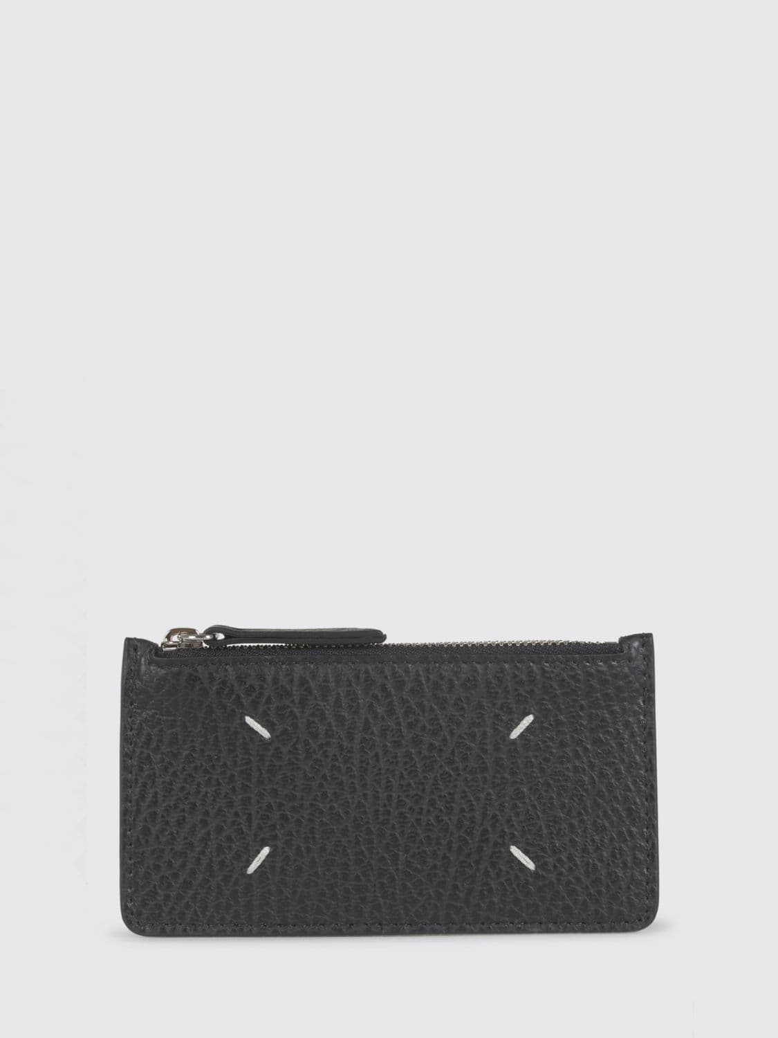 Maison Margiela Grained Leather Zipped Card Holder with Four Stitches