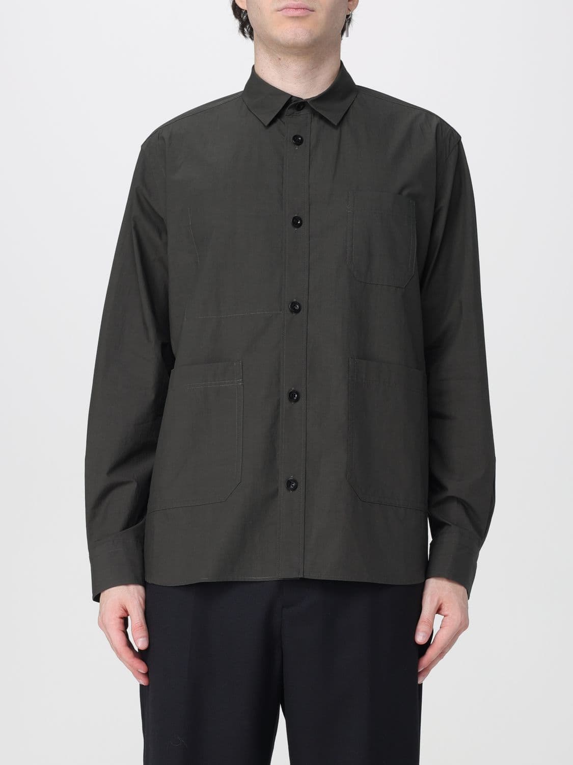 Sacai Long-Sleeved Cotton Shirt with Patch Pocket