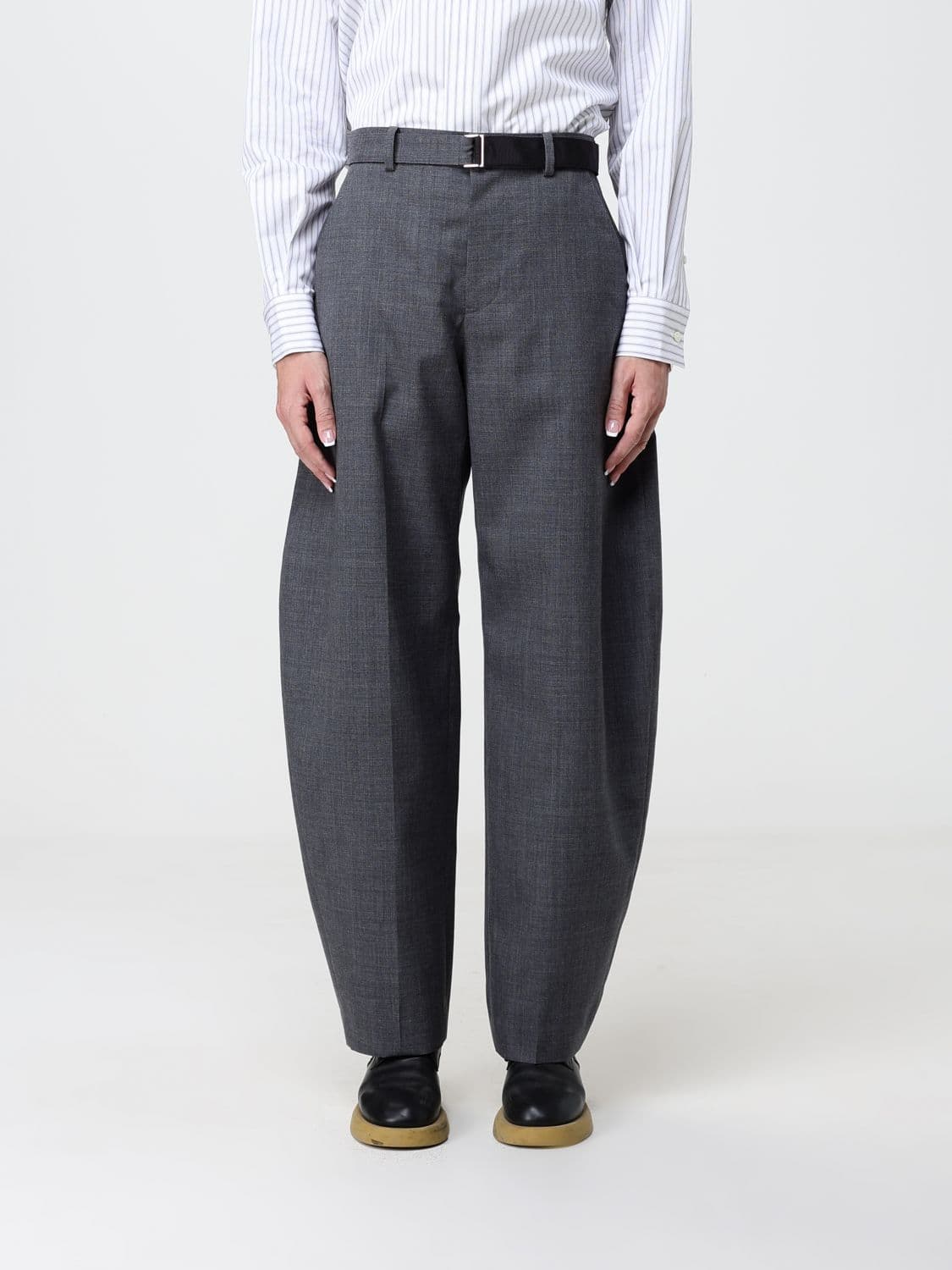 Sacai High-Waisted Wide-Leg Tailored Wool-Blend Trousers · 2