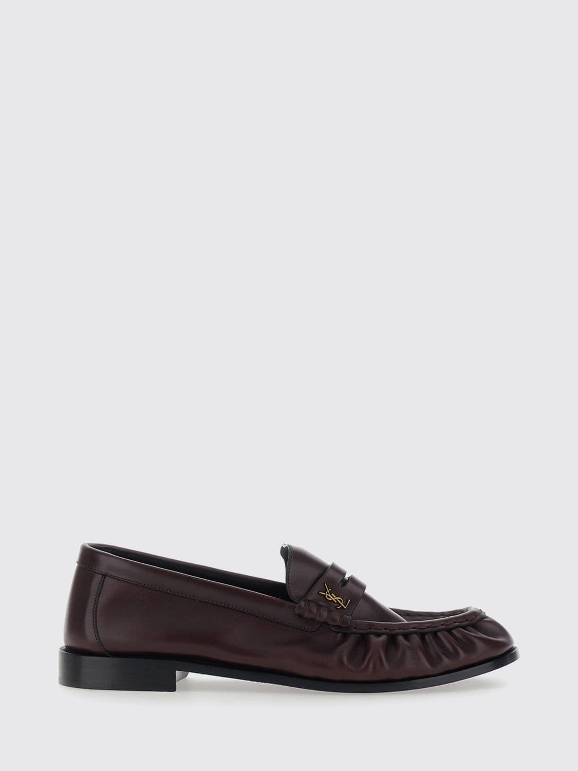 Saint Laurent Le Loafer Calfskin Penny Loafers with YSL Monogram