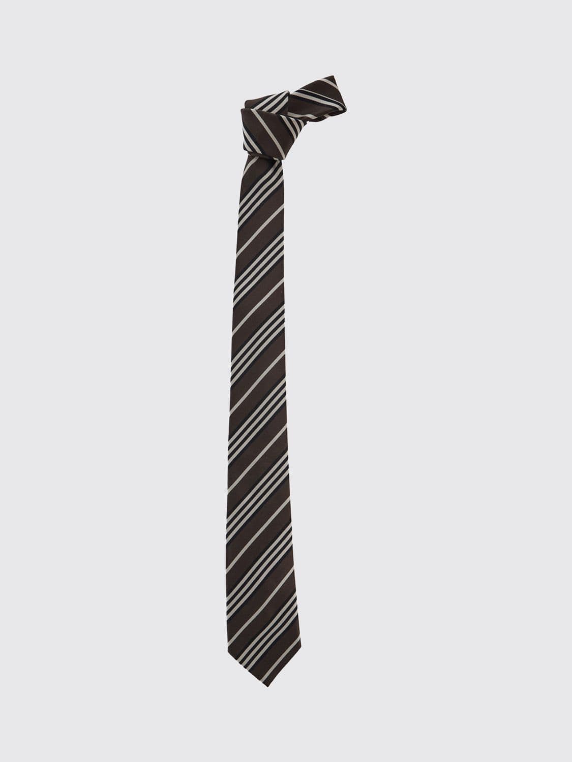Saint Laurent Regimental Tie in Pure Silk with a Classic and Elegant Design
