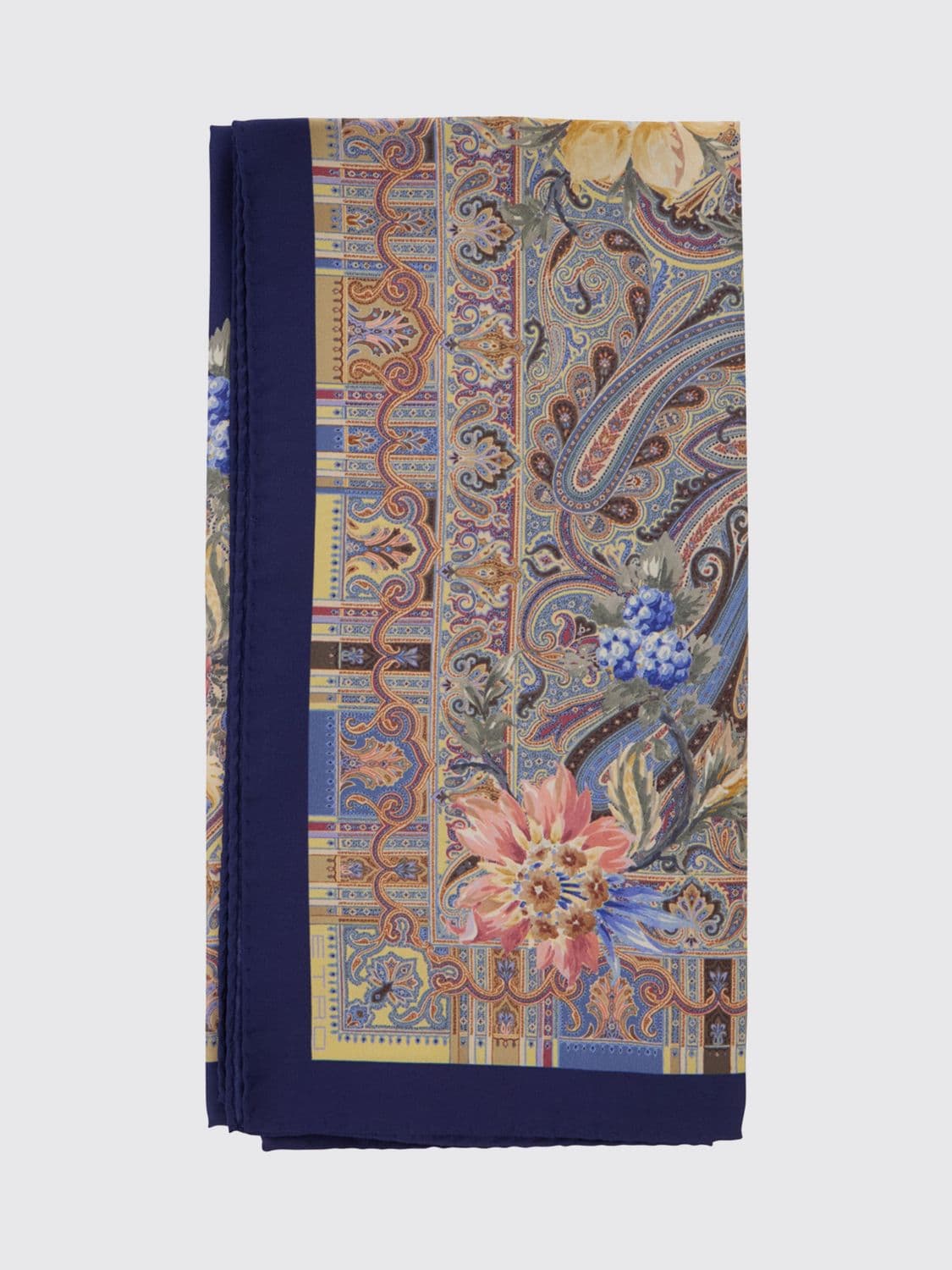 Etro Pure Silk Scarf with Paisley and Floral Print · OS