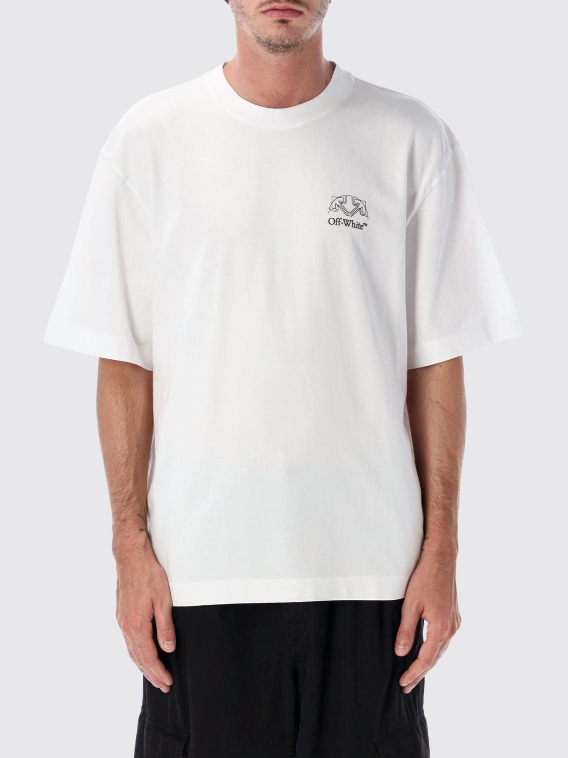 Off-White Arrow Logo Cotton T-Shirt with Dropped Shoulders
