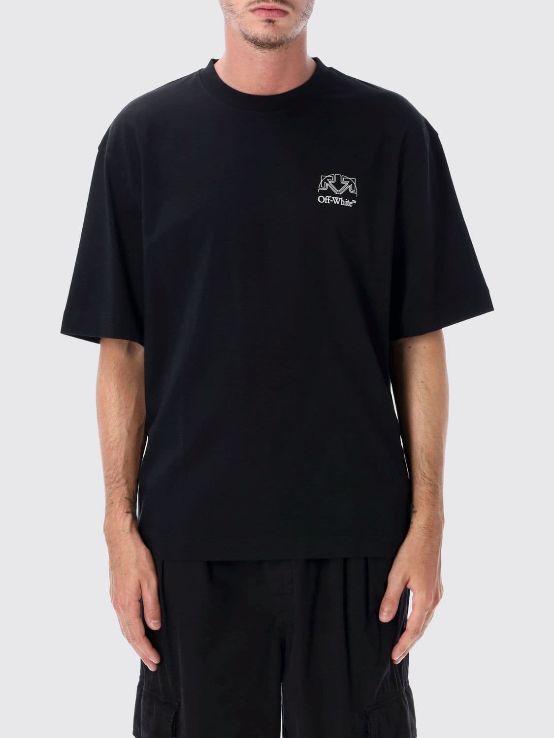 Off-White Arrow Logo Cotton T-Shirt with Dropped Shoulders