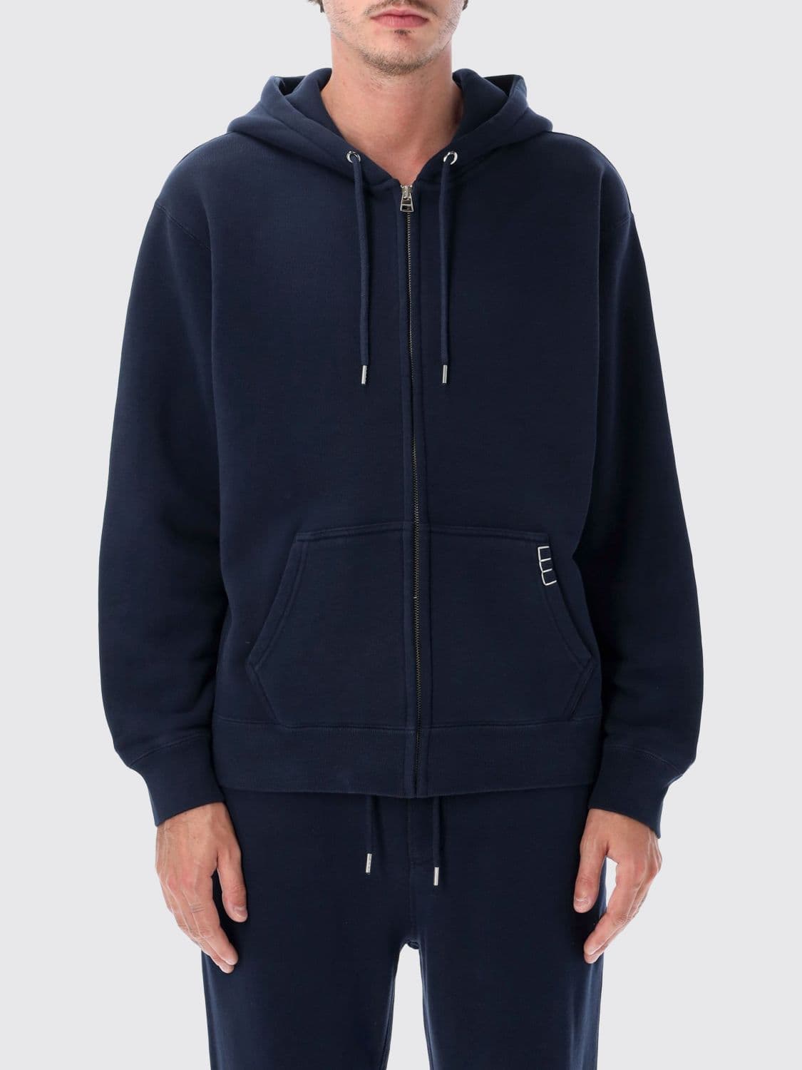 Jw Anderson Cotton Zip-Up Hoodie with Contrast Logo