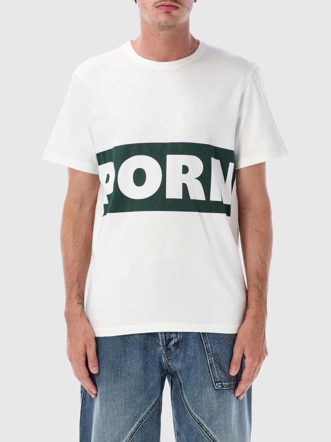 Jw Anderson Logo Print Crew Neck Cotton T-Shirt
