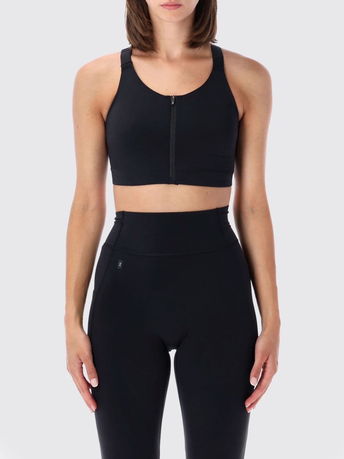 On Running Cropped Zip-Up Sports Top in Recycled Polyester