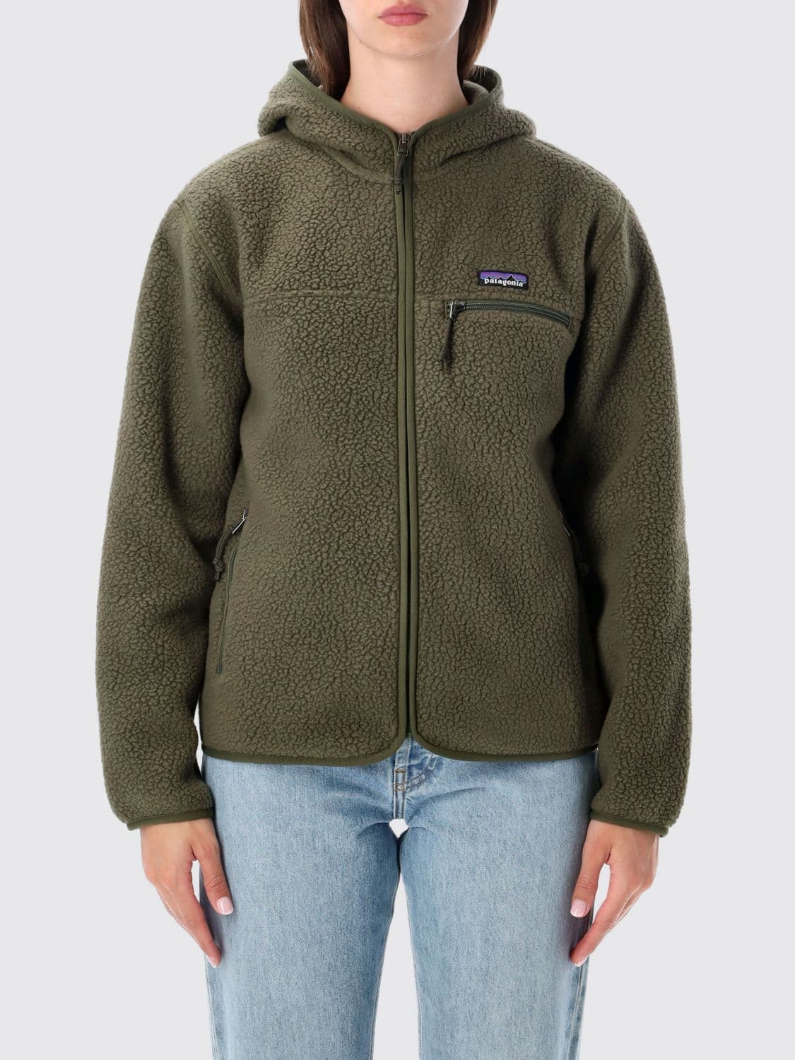Patagonia Retro Hooded Short Fleece Jacket with Zip Closure