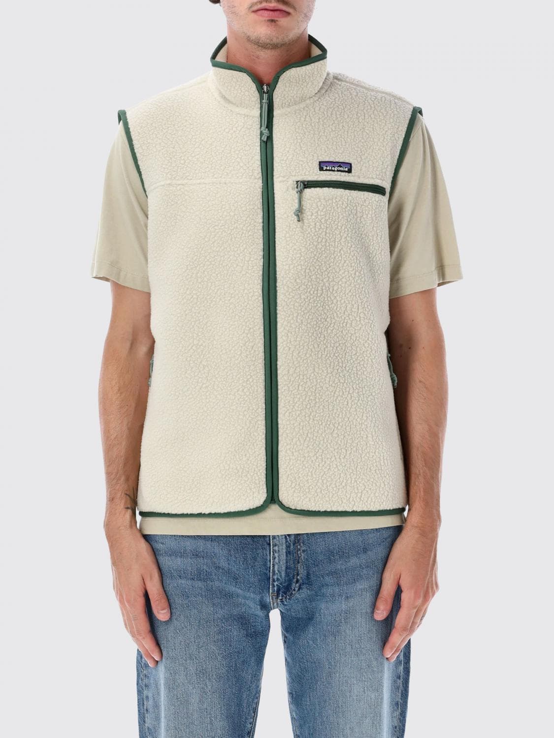 Patagonia Ms Retro Fleece Gilet with High Collar and Embroidered Logo