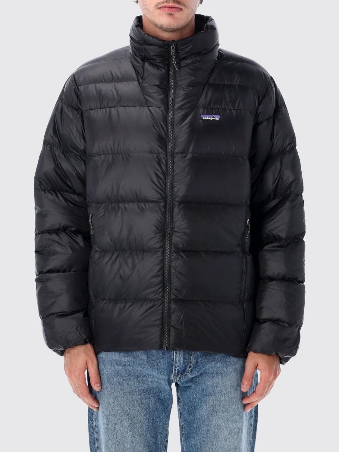 Patagonia Fitz Roy Quilted Nylon Puffer Jacket with High Collar