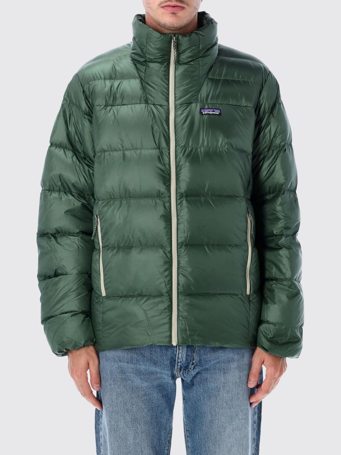 Patagonia Fitz Roy Quilted Nylon Puffer Jacket with High Collar