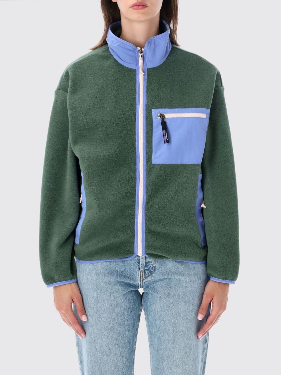 Patagonia Synchilla High-Neck Short Fleece Jacket with Patch Pockets