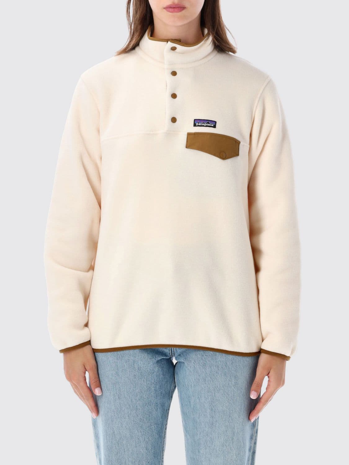Patagonia Synchilla High-Neck Fleece Pullover with Button Closure