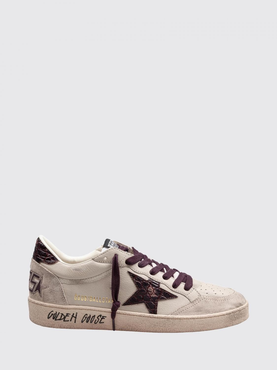 Golden Goose Ball Star Calfskin Trainers with Worn-Out Effect