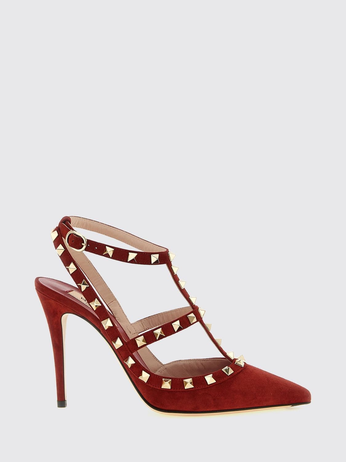 Valentino Garavani Rockstud Suede Slingback Court Shoes with a Stiletto Heel