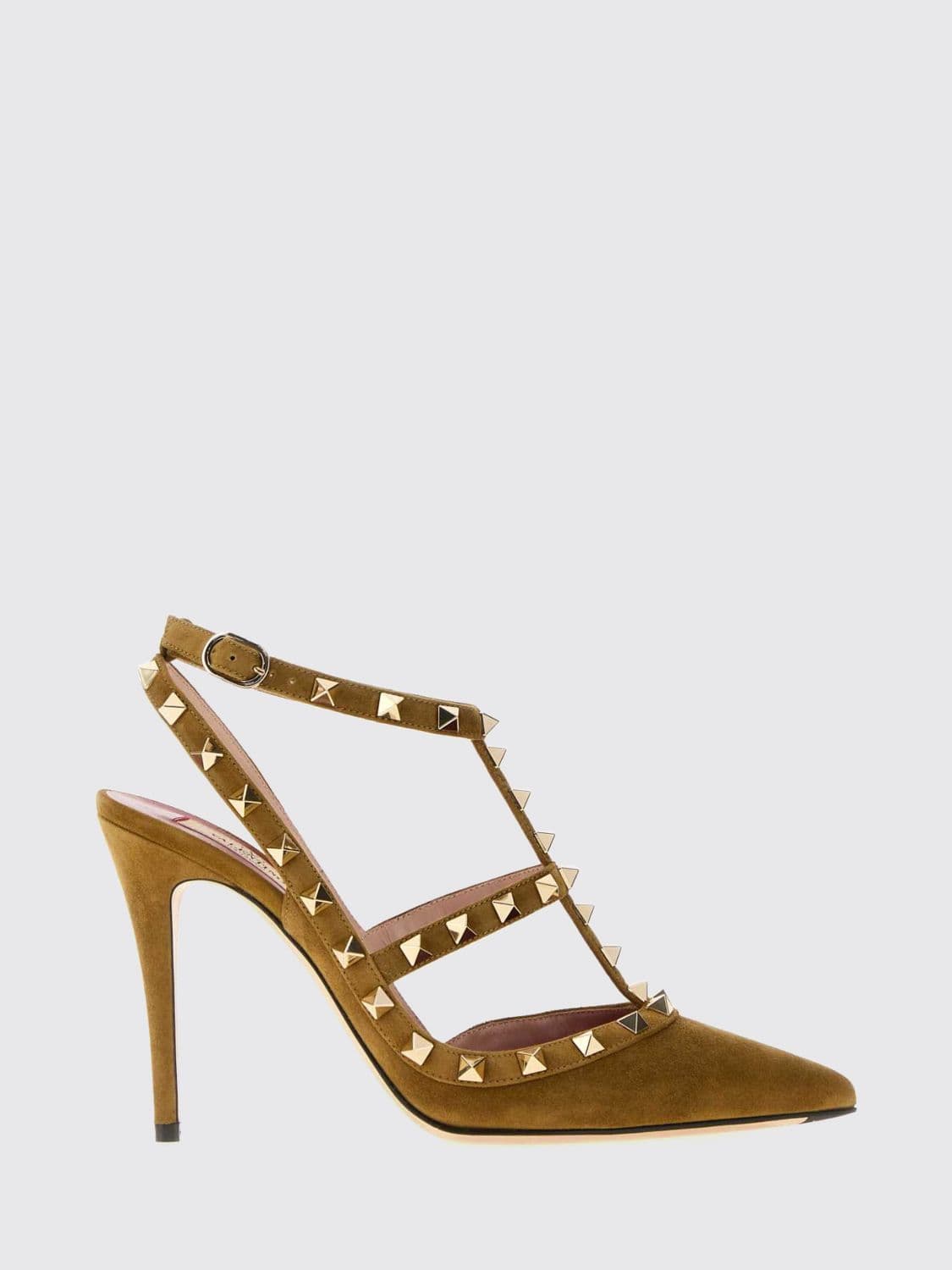 Valentino Garavani Rockstud Suede Slingback Court Shoes with a Stiletto Heel
