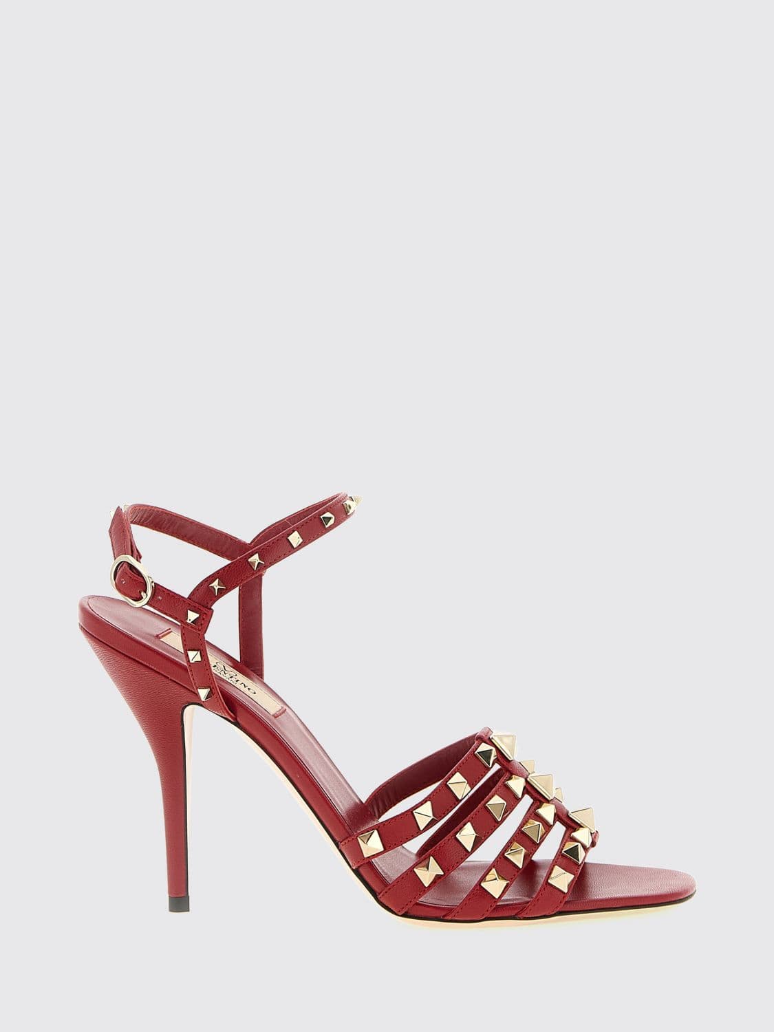 Valentino Garavani Rockstud High-Heeled Calf Leather Sandals with Ankle Strap