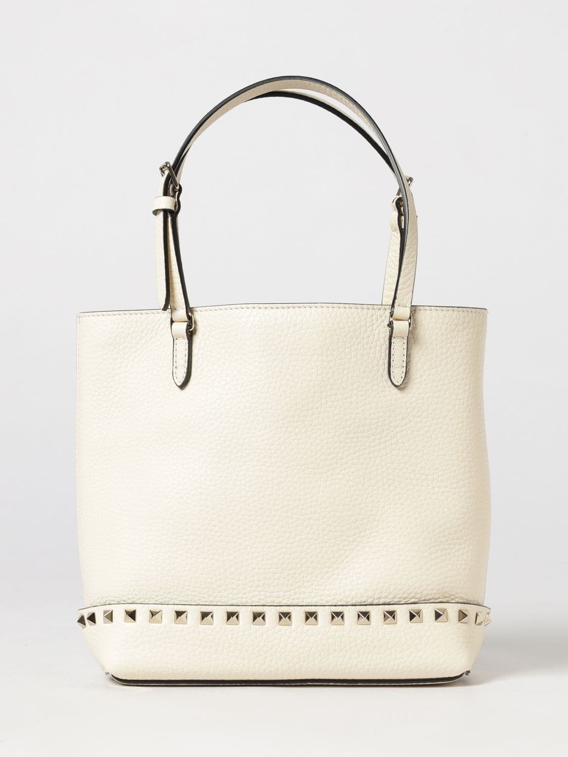 Valentino Garavani Rockstud Small Grained Calfskin Leather Tote Bag