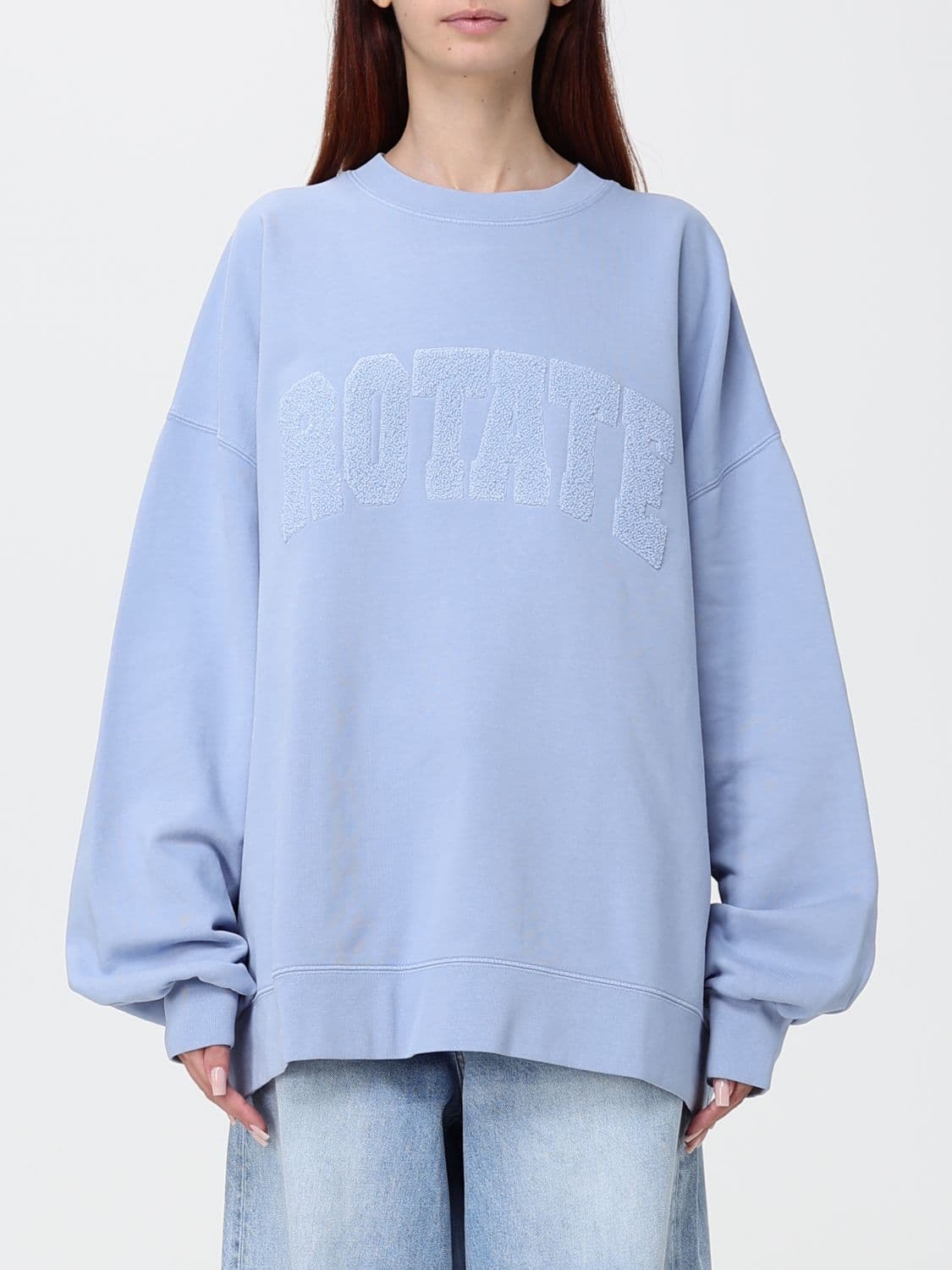 Rotate Oversized Crewneck Sweatshirt in organic cotton with tone-on-tone logo